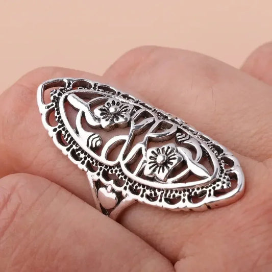 European and American British style ring pattern hollow flower   alloy fashionable plum blossom dominee jewelry