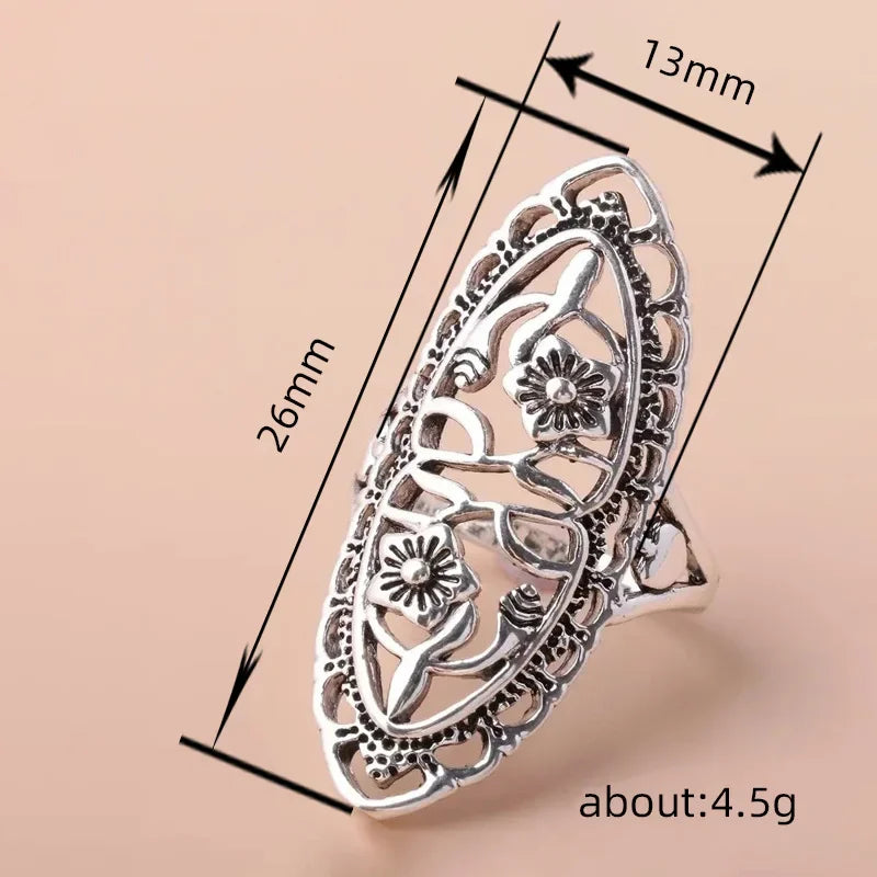 European and American British style ring pattern hollow flower   alloy fashionable plum blossom dominee jewelry